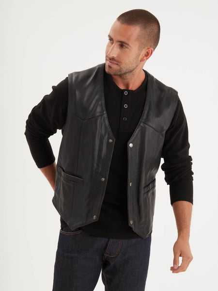 Men's Goat Leather Vest - Cafe Vest – Daytona 73