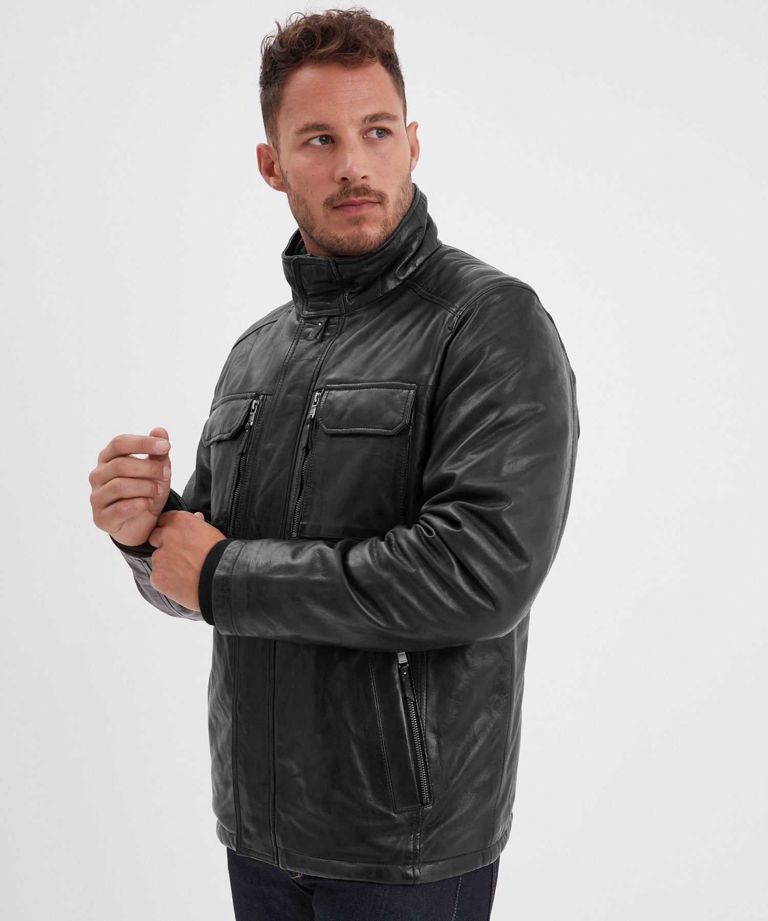 Crowell - Veste vintage cuir homme