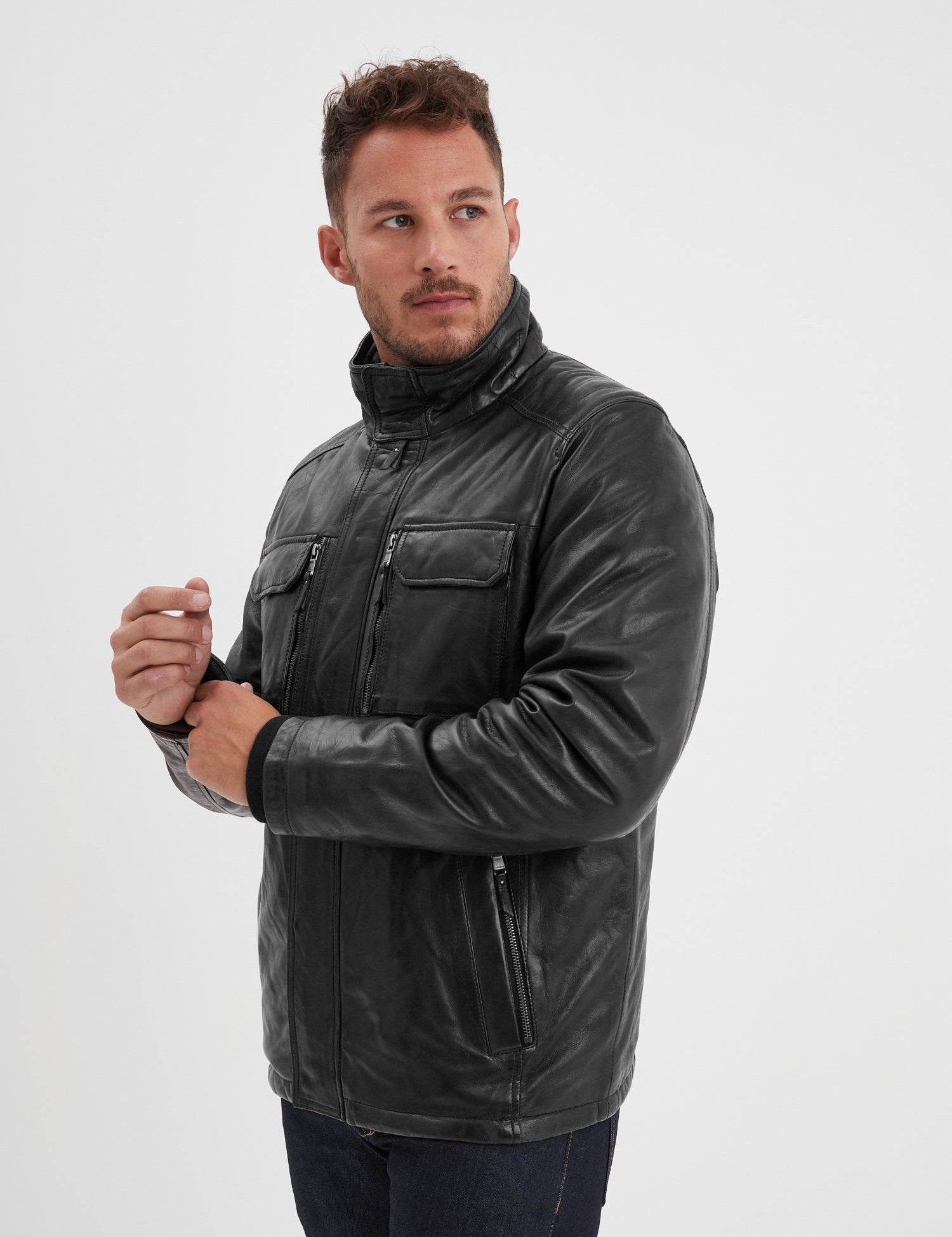 Crowell - Veste vintage cuir homme