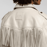 Bannock - Blouson cuir à franges