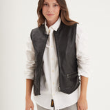 Frre chapter - Gilet biker cuir femme