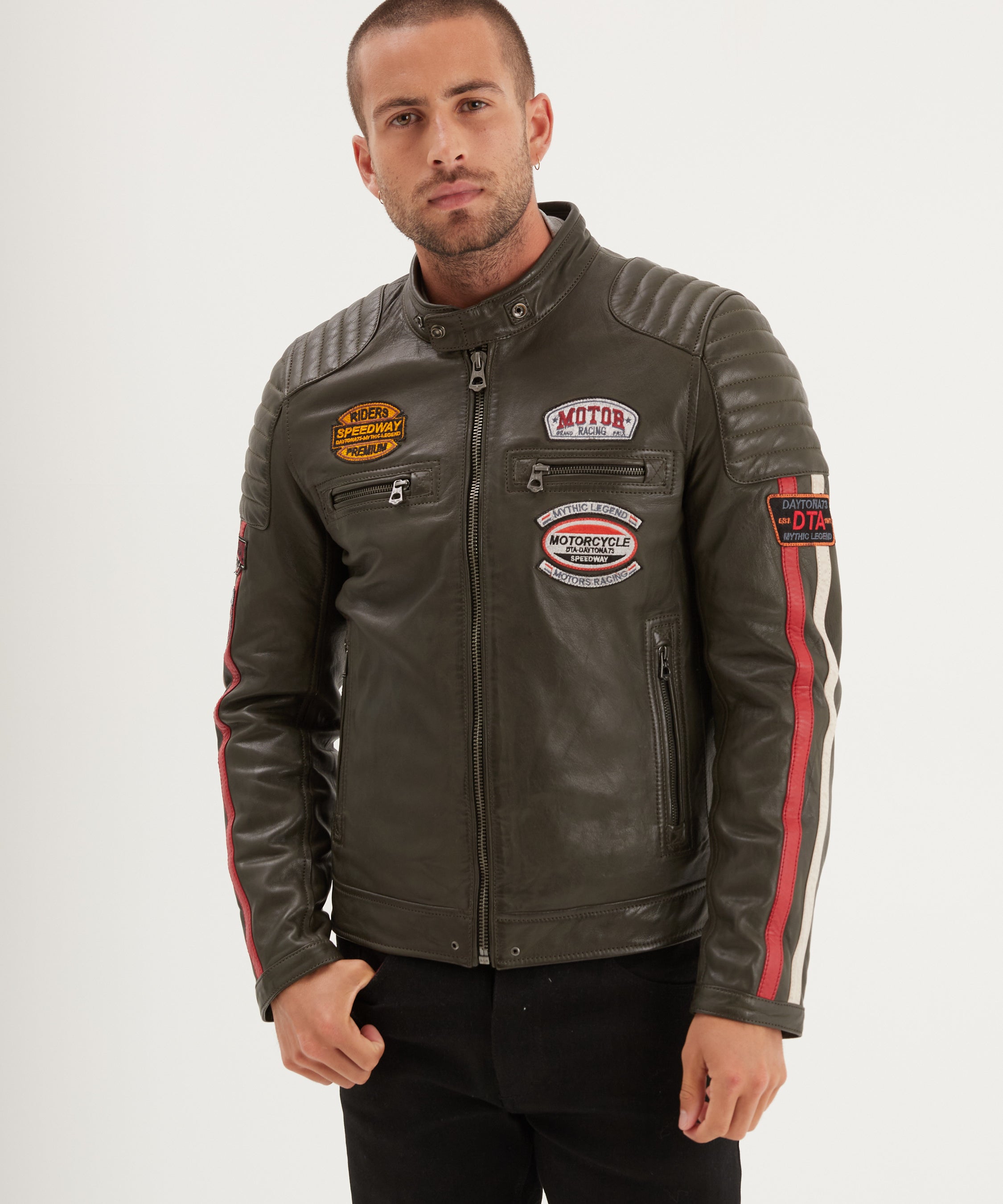 Gasly - Blouson cuir motard