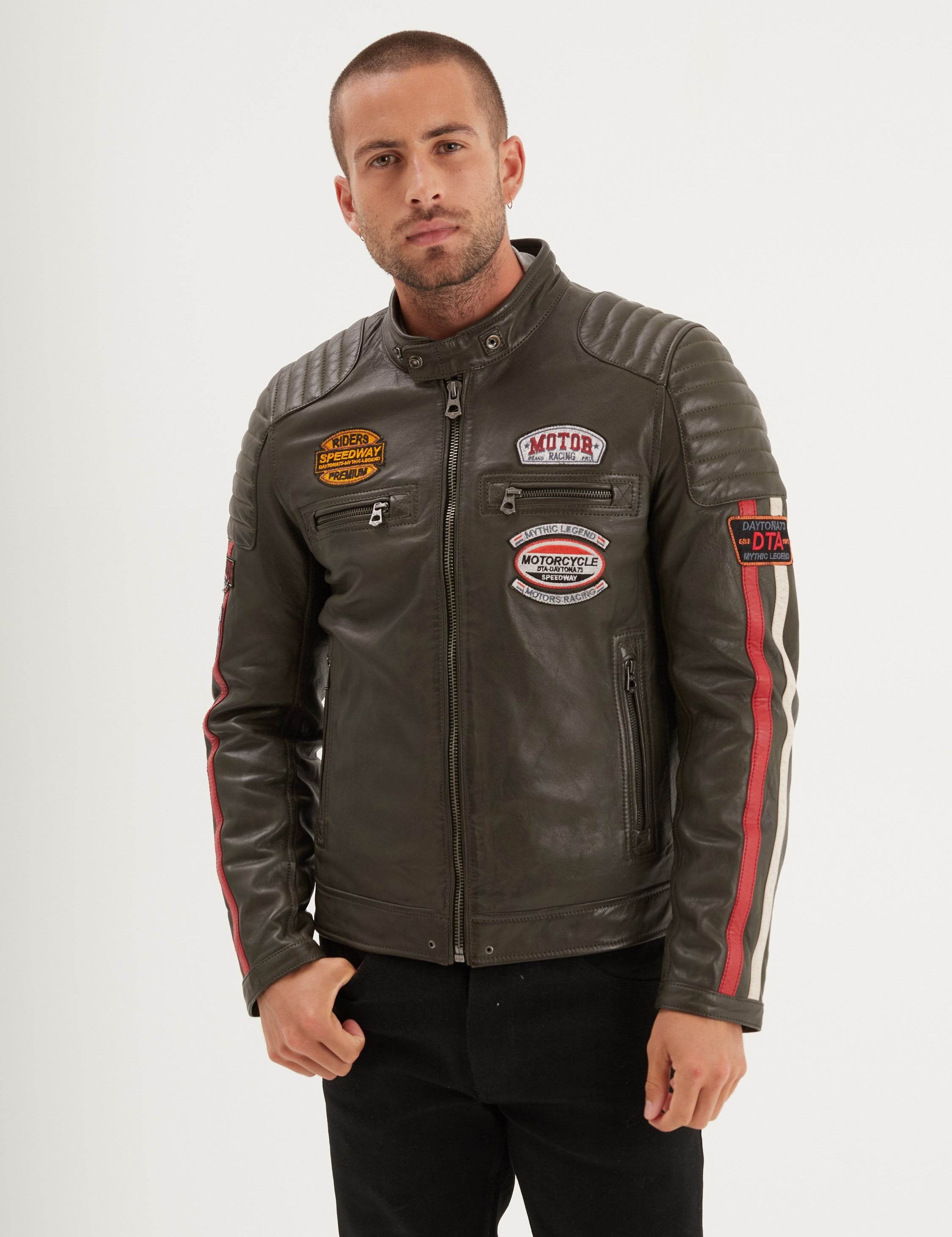 Gasly - Blouson cuir motard