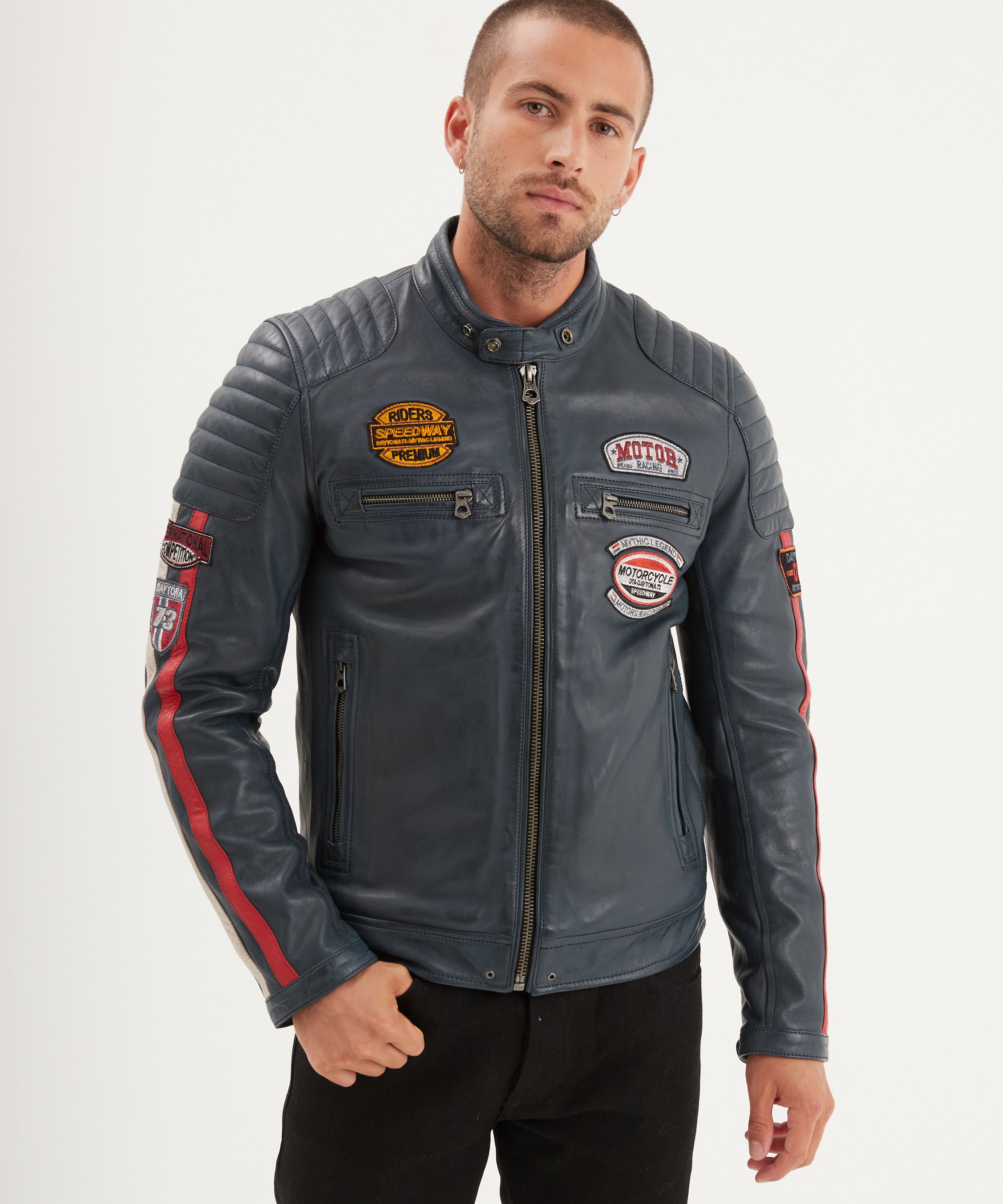 Gasly - Blouson cuir motard