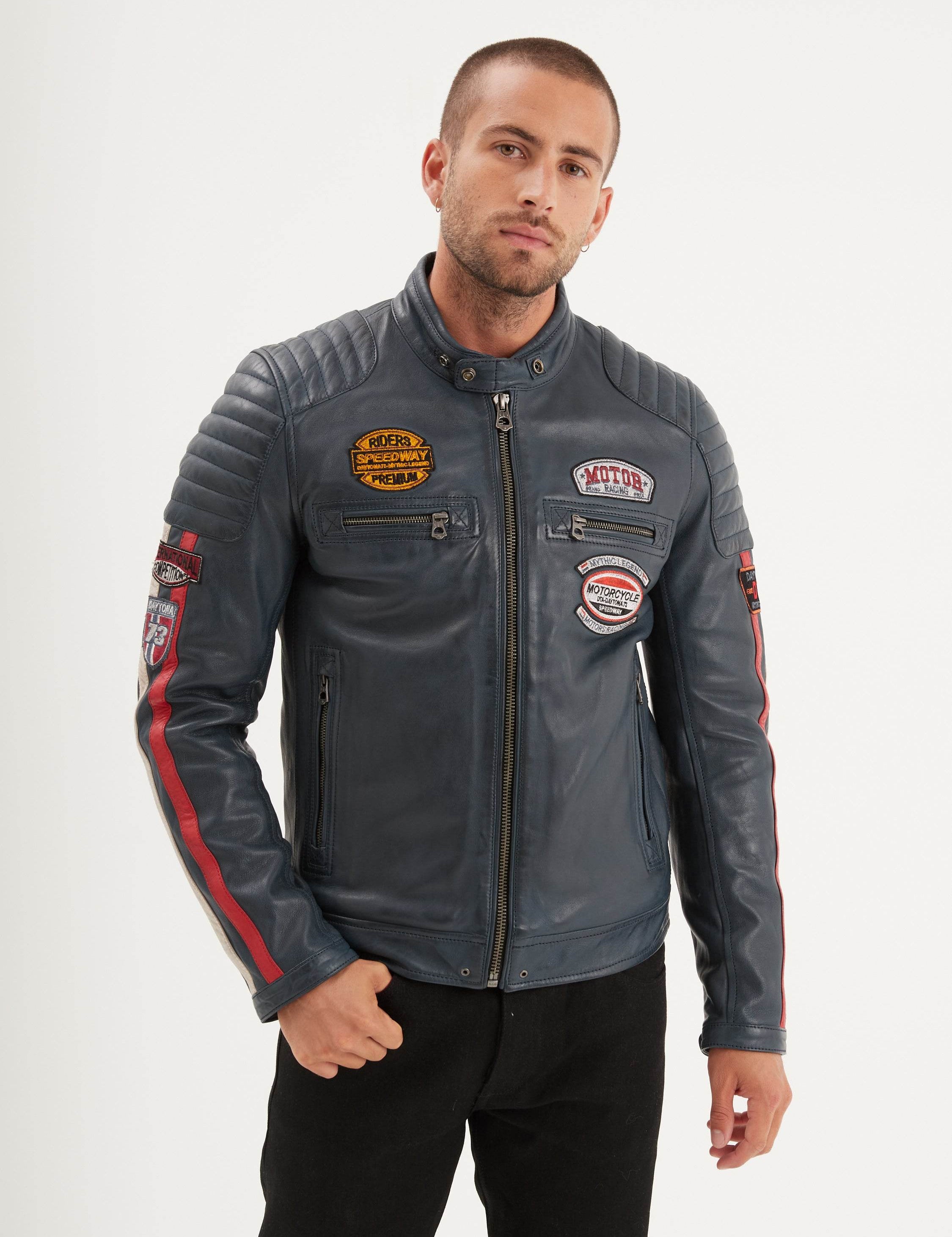 Gasly - Blouson cuir motard