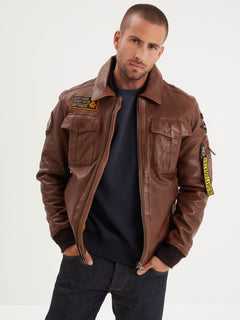 Guynemer - Leather aviator jacket