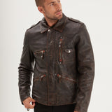 Kenton - Veste en cuir vintage