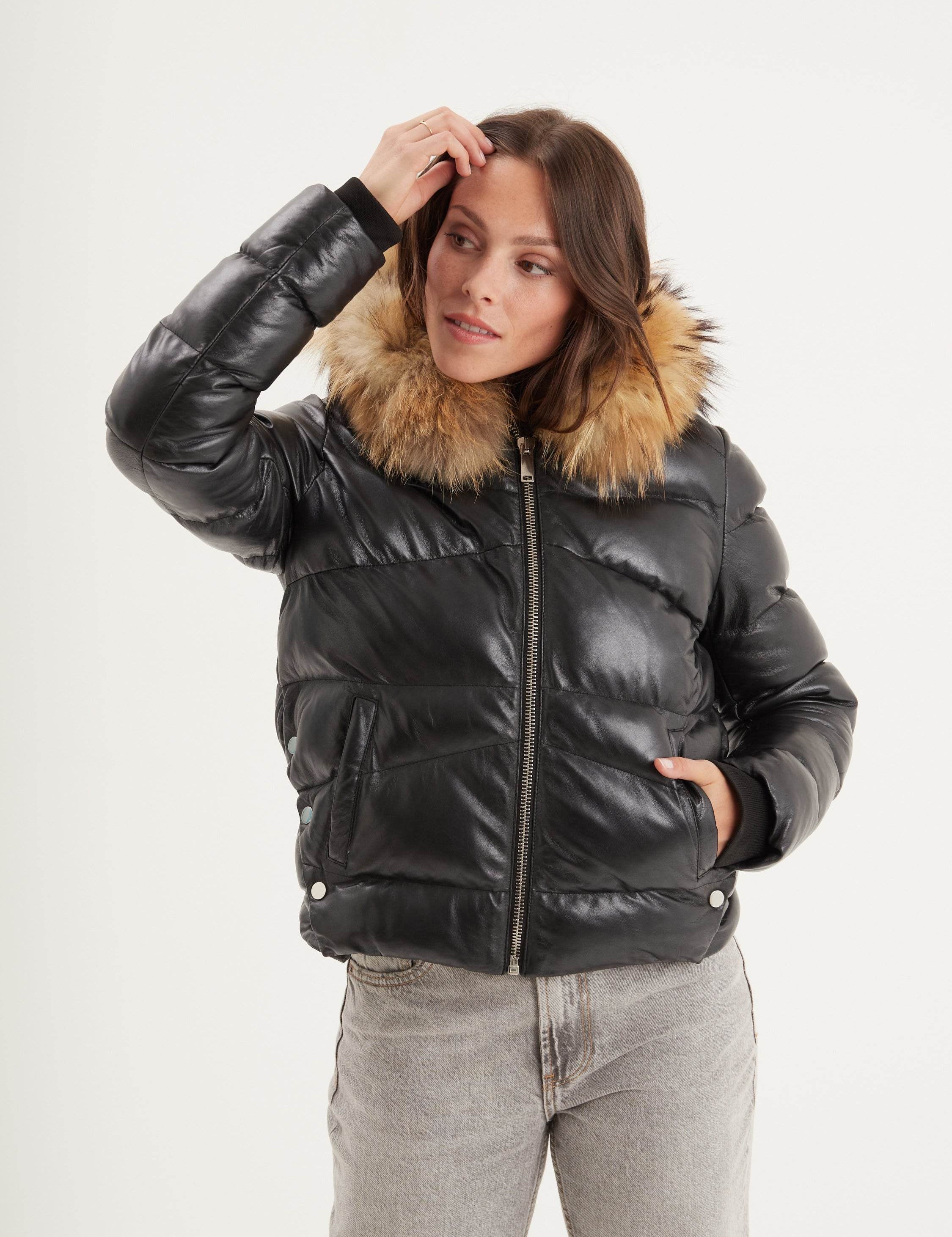 Shana - Doudoune cuir femme