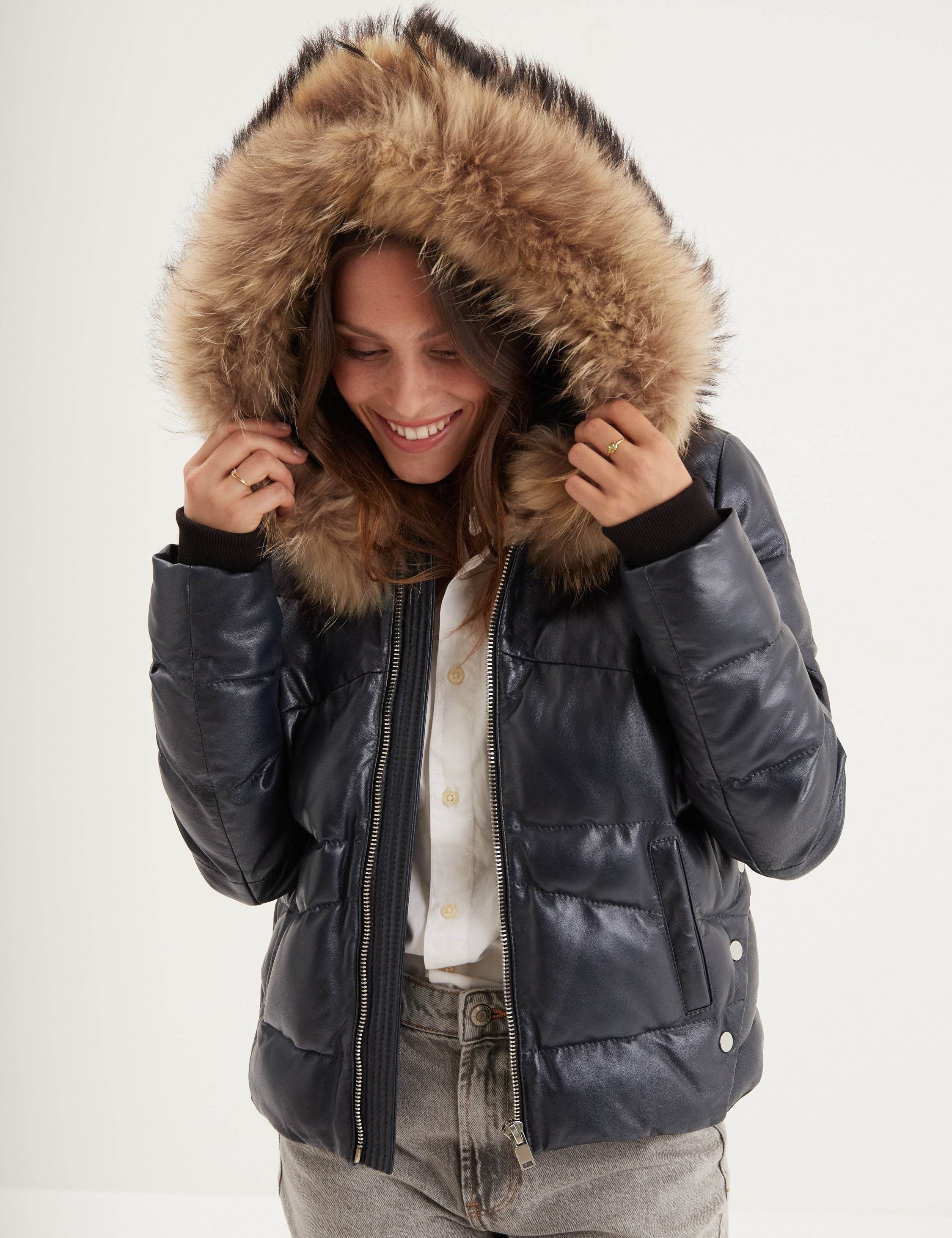 Shana - Doudoune cuir femme