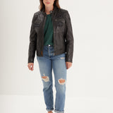 Walkora - Blouson moto vintage femme