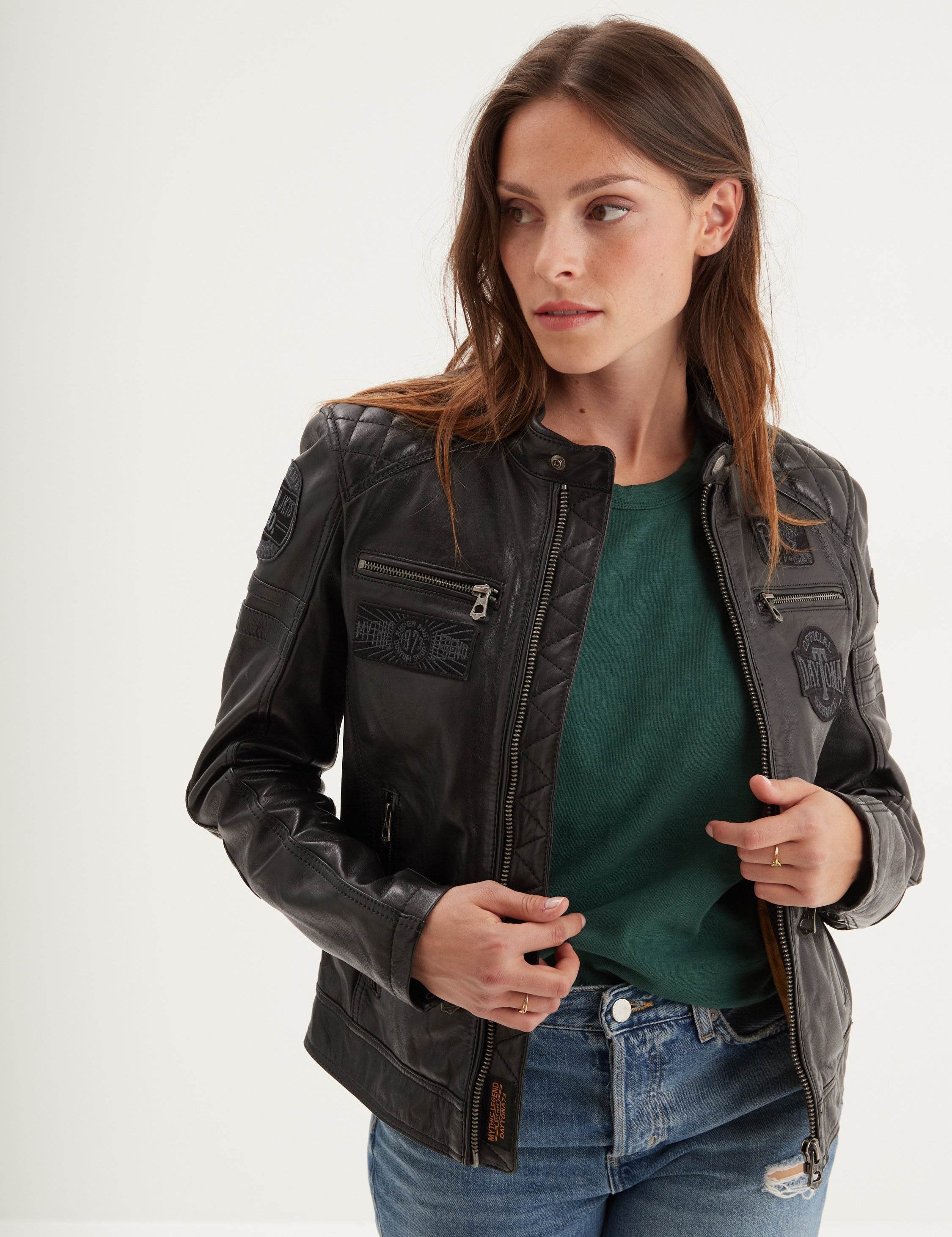 Walkora - Blouson moto vintage femme