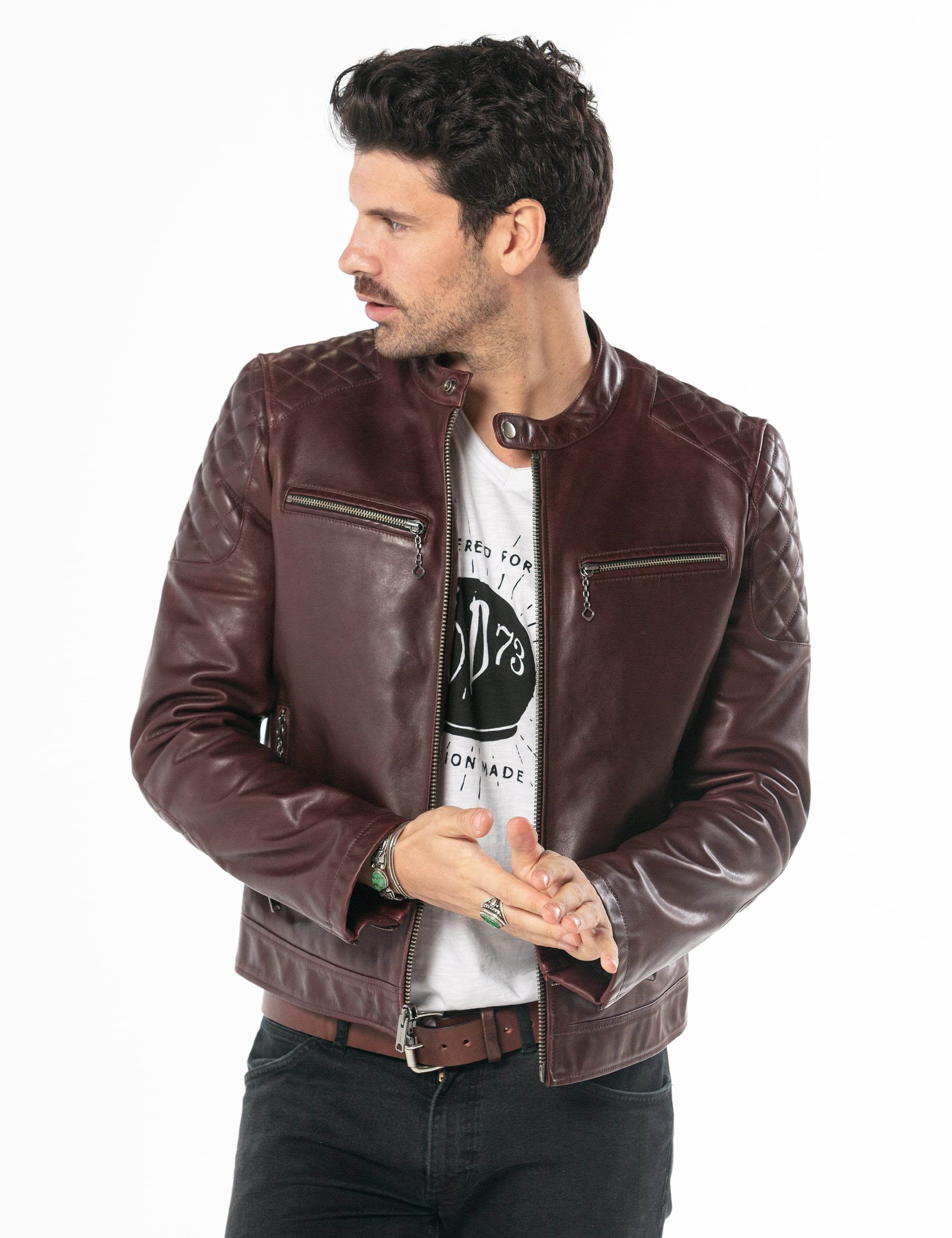 Cobalt - Blouson motard cuir homme