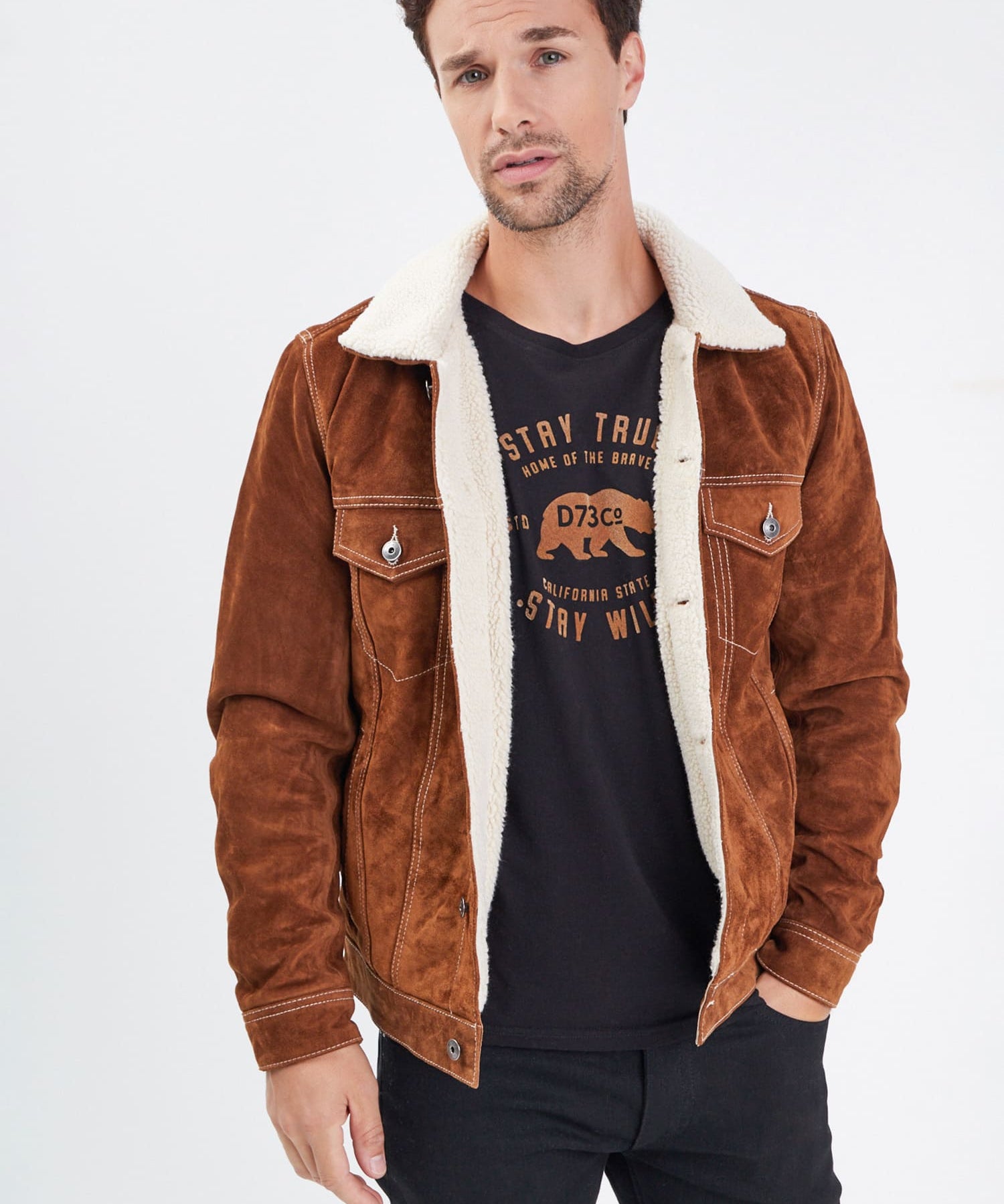 Trucker - Blouson sherpa trucker homme